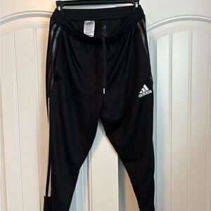 Adidas Men's Black Joggers with White Logo